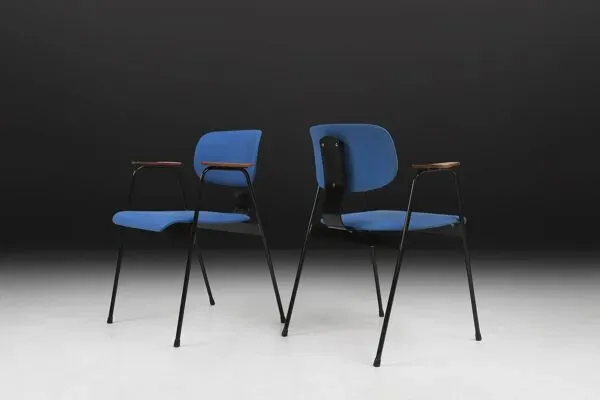 Illustration numéro 3 du produit Ensemble de 6 chaises de salle à manger par Willy Van Der Meeren pour Tubax, Belgique, années 1950.