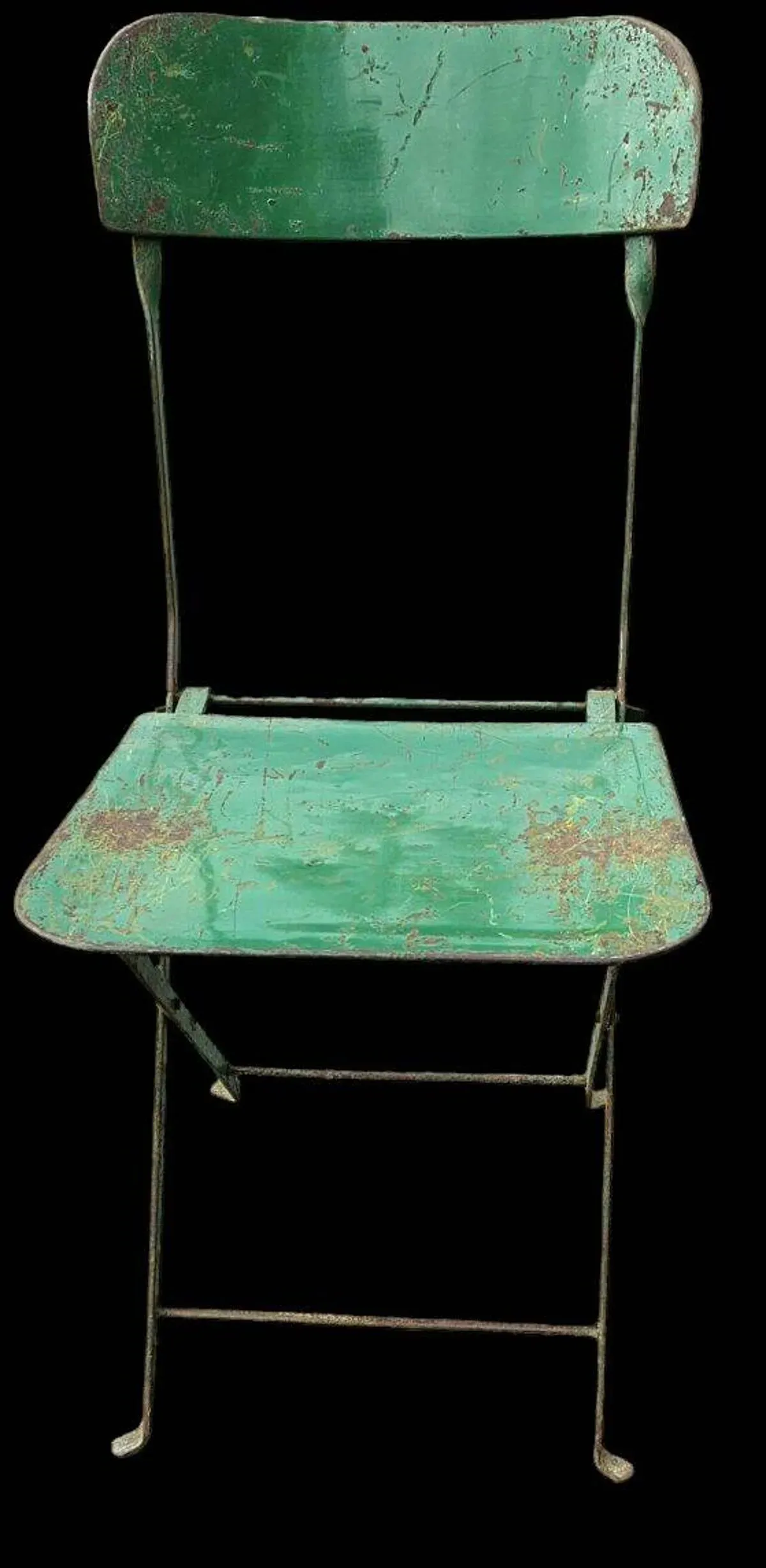 Illustration numéro 3 du produit Lot de 8 chaises pliantes industrielles en métal peint vert