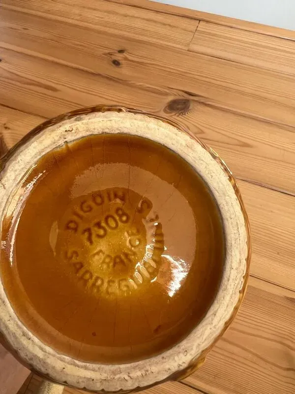 Illustration numéro 3 du produit pichet vintage de bistrot Digoin Sarreguemined tressé