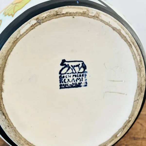 Illustration numéro 3 du produit Vase Art Déco Charles Catteau Boch Frères  Décor 945 Oiseau de Paradis