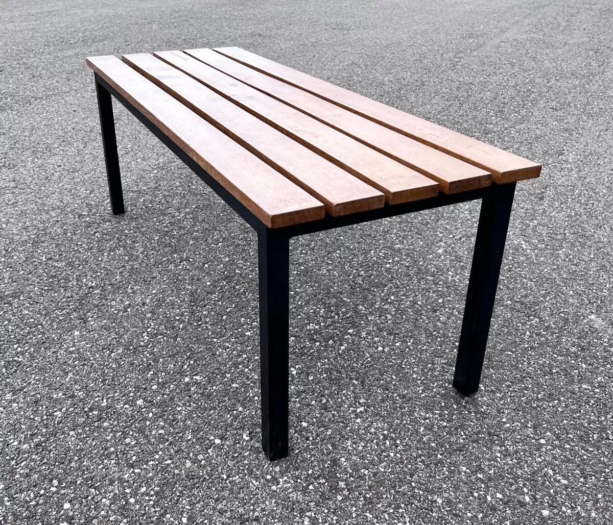 Illustration numéro 3 du produit Banc industriel en acier et chêne