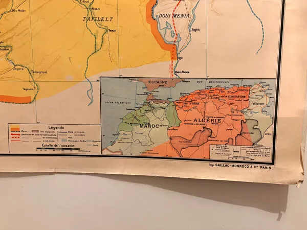 Illustration numéro 3 du produit Carte géographie Maroc vintage Vidal Lablache