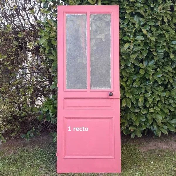 Illustration numéro 3 du produit Série de 9 portes anciennes de communication pleines et vitrées bois massif