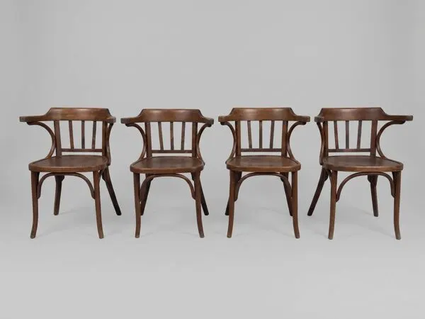 Illustration numéro 3 du produit 4 fauteuils Baumann en bois courbé