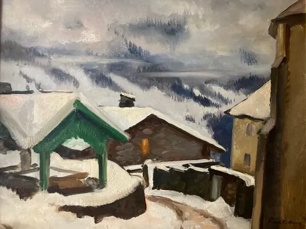 Illustration numéro 3 du produit Picart le doux (charles), huile sur panneau paysage de neige signé 1937