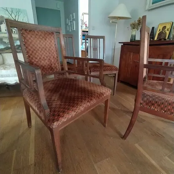 Illustration numéro 3 du produit 2 chaises et 2 fauteuils Art déco, 1930