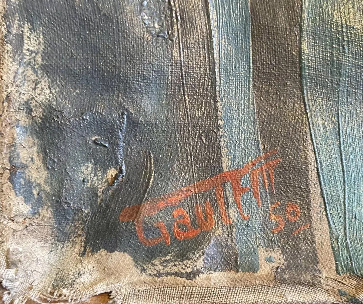 Illustration numéro 3 du produit Tableau HST ''Toits enneigés'' par Marcel GAULT (1899-1989) peintre Franc-Comtois