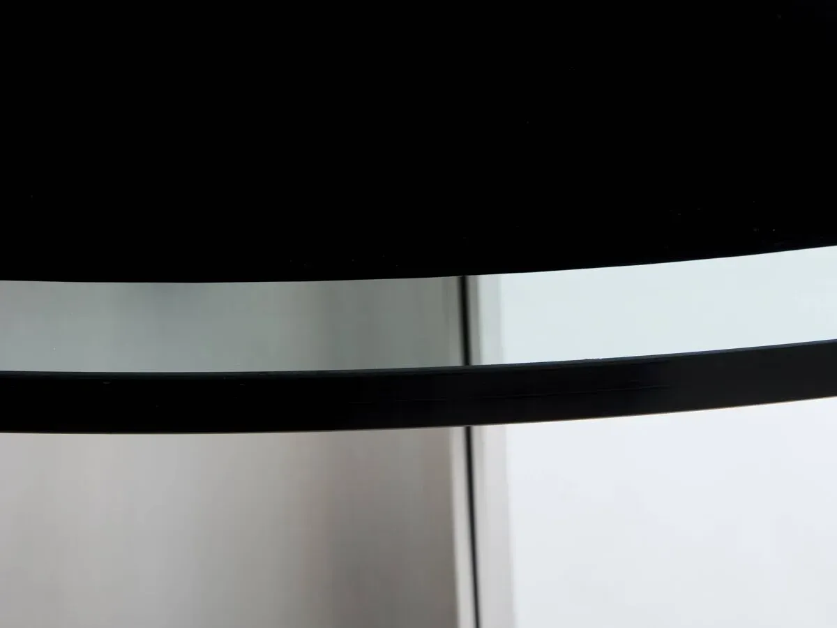 Illustration numéro 3 du produit Table de Luigi Saccardo pour Maison Jansen acier brossé verre noir 1970