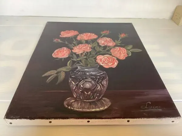 Illustration numéro 3 du produit Tableau bouquet de rosesn huile sur toile signée
