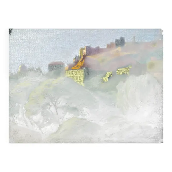 Illustration numéro 3 du produit Tableau étude Pastel Ed. Pannetier (1884-1965) Ville et château