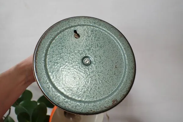 Illustration numéro 3 du produit Lampe vintage orientable, orange, en métal