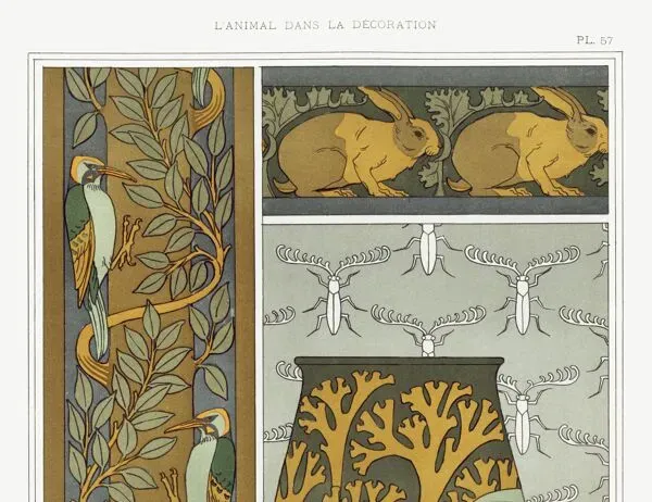 Illustration numéro 3 du produit Affiche “L’animal dans la décoration – Piverts, lapins et méduses”