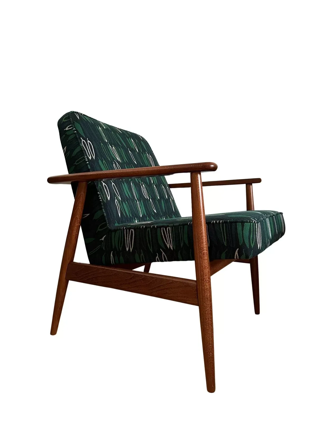 Illustration numéro 3 du produit Ensemble de fauteuils vintage par Juliszu Kędziorek en jacquard vert, 1960