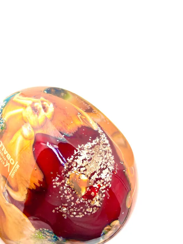 Illustration numéro 3 du produit Vase Murano Sommerso OBALL Signé & Étiqueté Or 24k H30cm 2,5kg Neuf