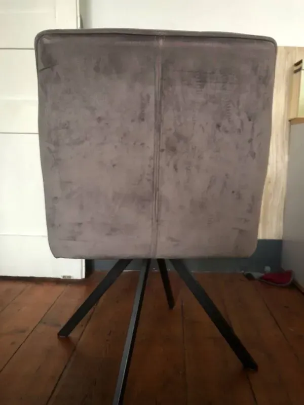 Illustration numéro 3 du produit Fauteuil pivotant en tissu gris style industriel