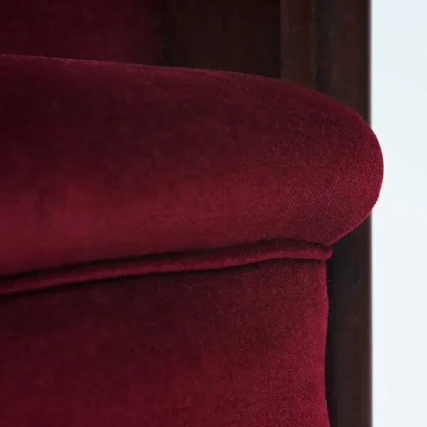 Illustration numéro 3 du produit 2 chaises Art Déco en velours rouge de l'École d'Amsterdam, Pays-Bas, années 1930