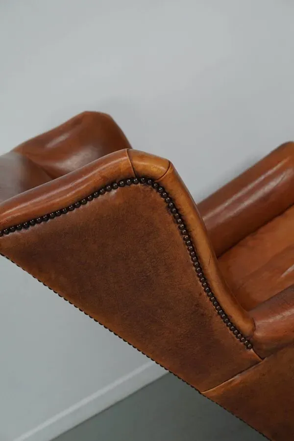 Illustration numéro 3 du produit Fauteuil vintage hollandais en cuir cognac