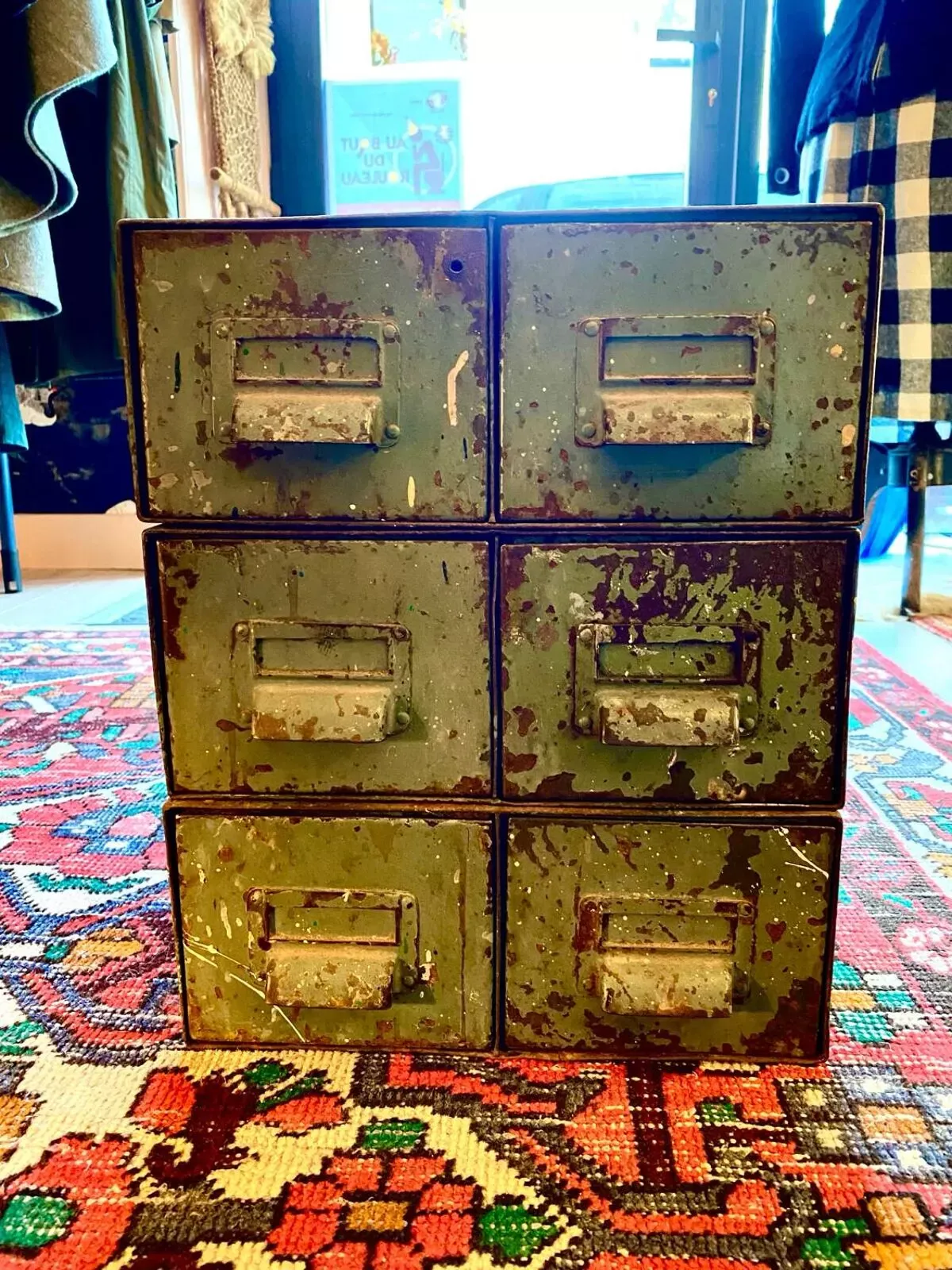 Illustration numéro 3 du produit Lot de 3 Casiers doubles de rangement métal industriel