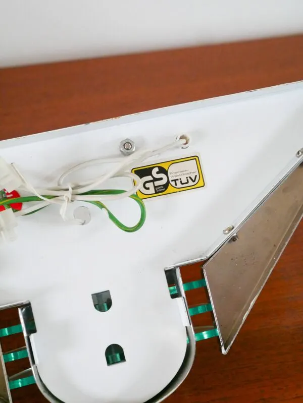 Illustration numéro 3 du produit Paire d'appliques en chrome & plexi bleu, Made in Germany, Design, 1970