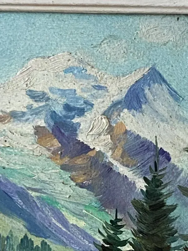 Illustration numéro 3 du produit Peinture à l'Huile sur Panneau Vintage Signée CLAUDE SARGUE Paysage 2