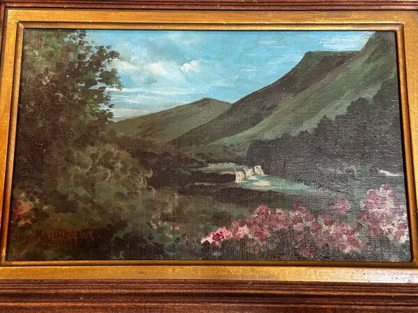 Illustration numéro 3 du produit Eugène Mannessier - École de Paris - Paysage Montagne en été - Huile s