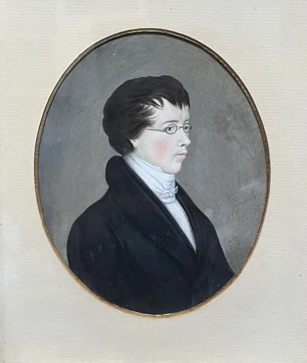 Illustration numéro 3 du produit Ecole allemande (?) du début du XIXe siècle, Portrait d'un jeune homme portant des lunettes