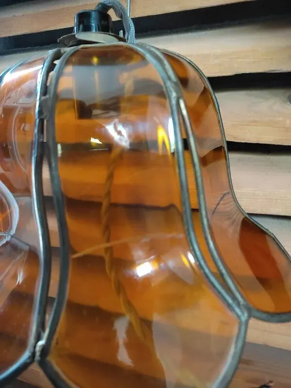 Illustration numéro 3 du produit Applique vitraux plastique ambre fleur