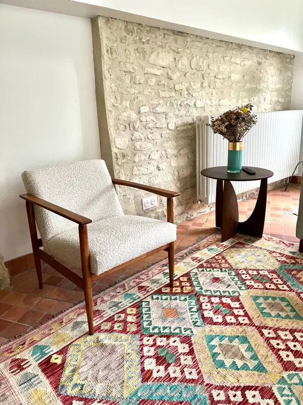 Illustration numéro 3 du produit Fauteuil M velours ivoire