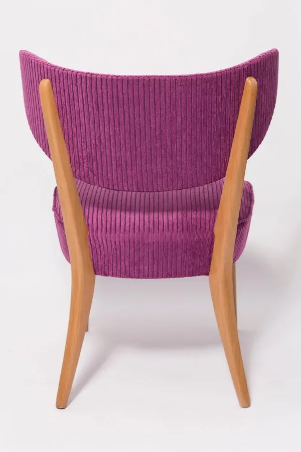 Illustration numéro 3 du produit Fauteuil Club Violet en Velours Milieu du Siècle, Europe, 1960s