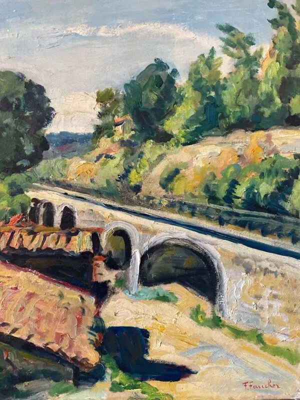 Illustration numéro 3 du produit Paysage de village signé Faucher