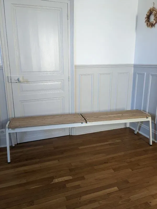 Illustration numéro 3 du produit Grand banc d'école vintage