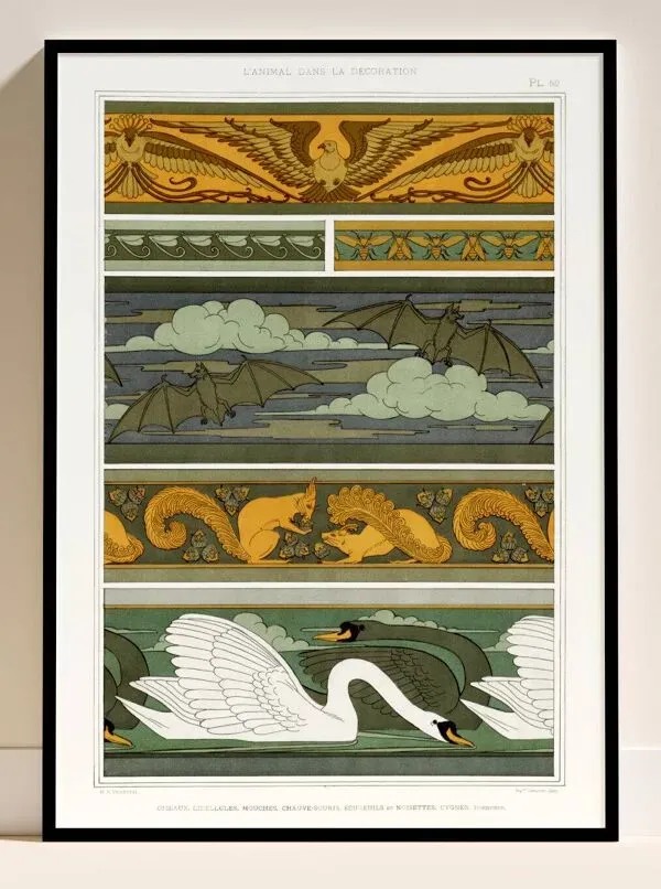 Illustration numéro 3 du produit Affiche “L’animal dans la décoration”, d’après une lithographie art nouveau