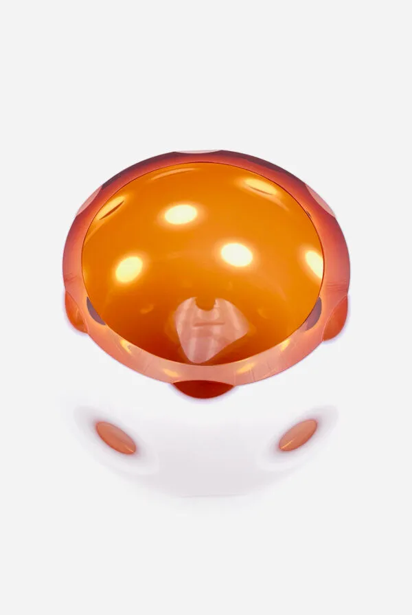 Illustration numéro 3 du produit Vase Monumental IVV Italy – Art Glass Opalin & Ambre – 4,2kg – 24cm