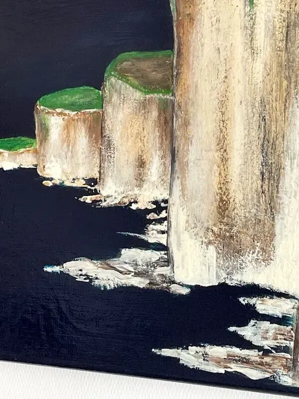 Illustration numéro 3 du produit Tableau peinture acrylique « Falaises dans la nuit »