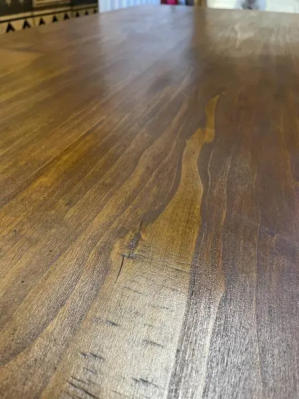 Illustration numéro 3 du produit Table de ferme pieds fuseaux Doré - Or