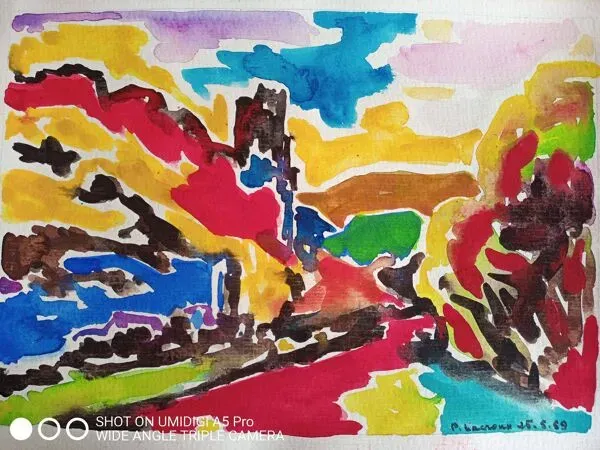 Illustration numéro 3 du produit Gouache sur papier de 1989, Pierre Lacroux (1909- 1993)