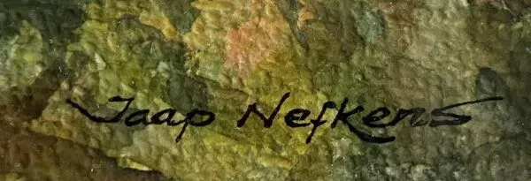 Illustration numéro 3 du produit Tableau Aquarelle Jeep Nefkens (1926/1999) Aquarelle Village en bord de falaise