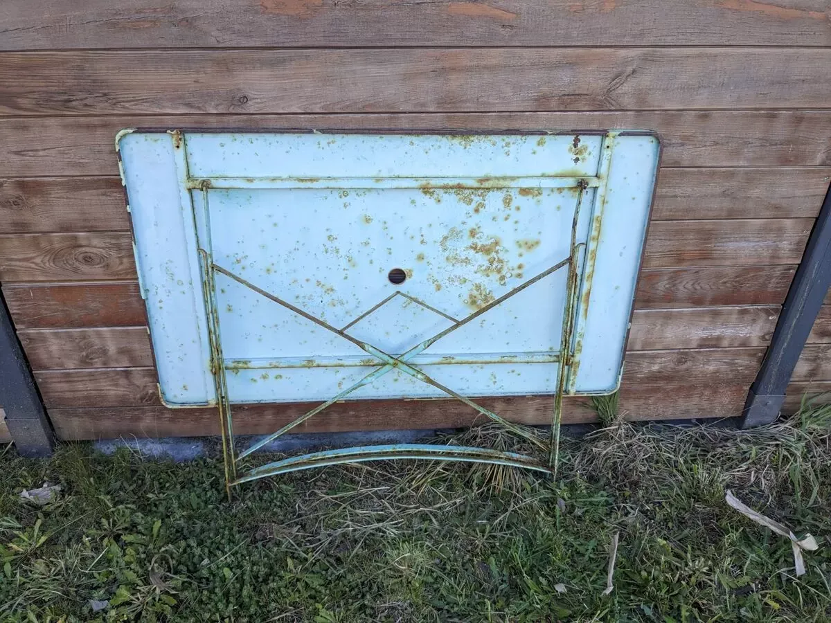 Illustration numéro 3 du produit Table de jardin pliante vintage rectangulaire