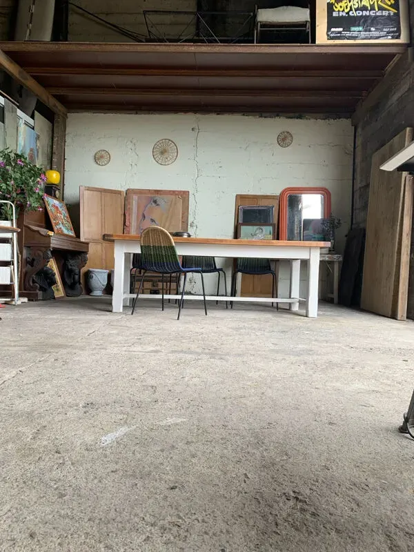 Illustration numéro 3 du produit Grande table de ferme bois et ardoise