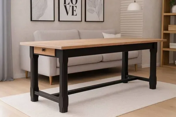 Illustration numéro 3 du produit Table de ferme en chêne massif