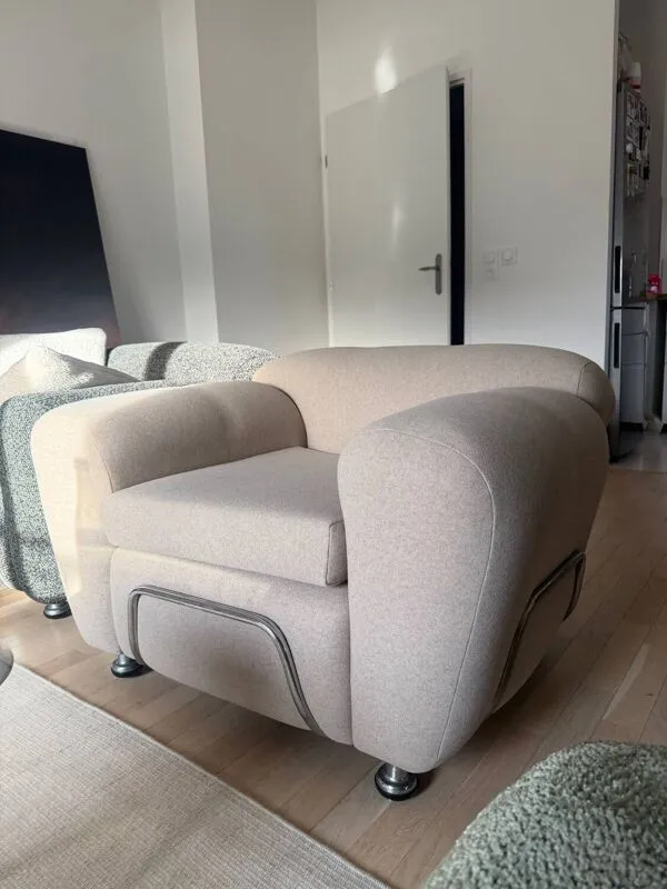 Illustration numéro 3 du produit Fauteuil club tubulaire italien 1970