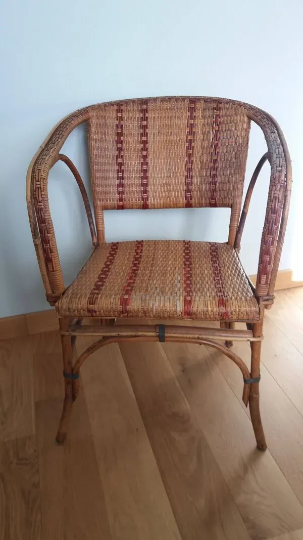 Illustration numéro 3 du produit Fauteuil bistrot en bambou et osier