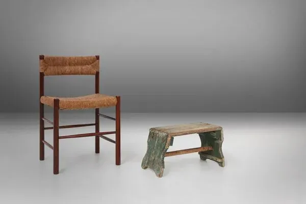 Illustration numéro 3 du produit Tabouret industriel en bois vert, France, années 1900