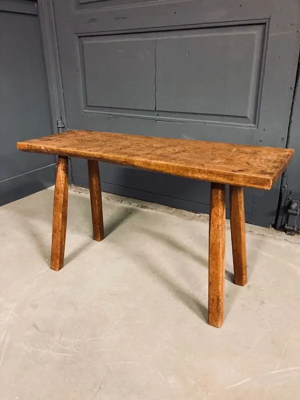 Illustration numéro 3 du produit Banc industriel / table de boucher, années 1950, chêne massif