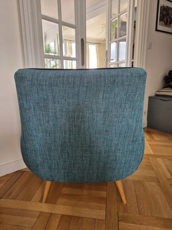Illustration numéro 3 du produit Fauteuil club bleu canard