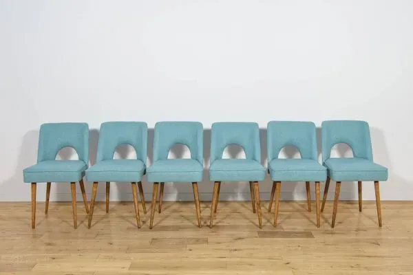 Illustration numéro 3 du produit Chaises Shell de l'usine de meubles de Bydgoszcz, années 1960, Pologne, ensemble de 6.