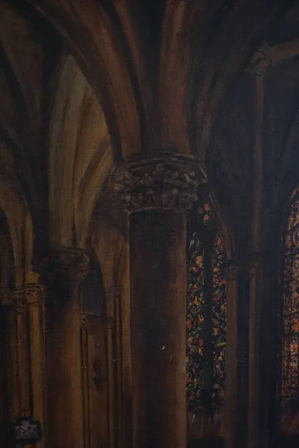 Illustration numéro 3 du produit Peinture école française du XXe siècle ''Abside de cathédrale