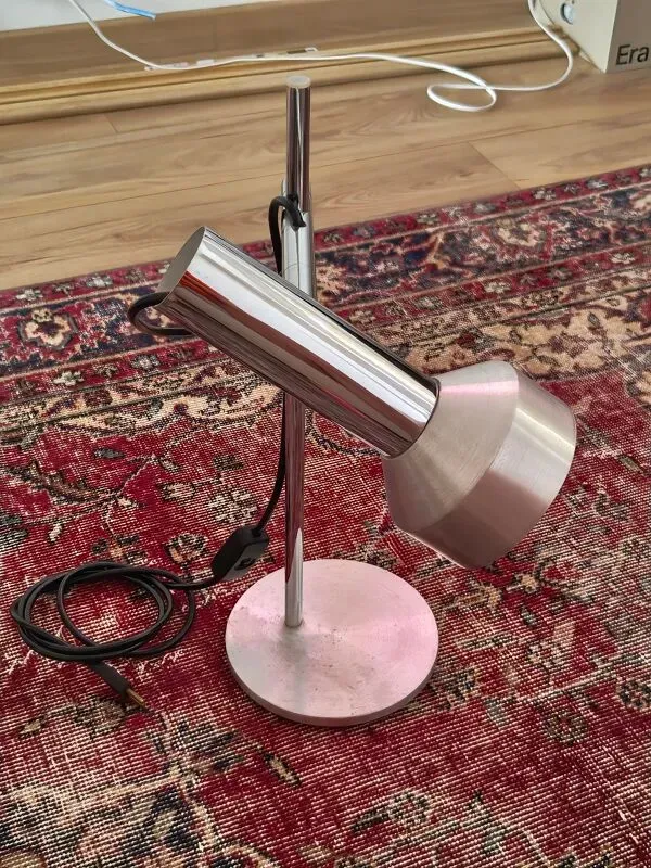 Illustration numéro 3 du produit Lampe de Bureau Vintage Chrome & Aluminium – Design 70s – Réglable