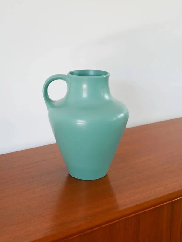 Illustration numéro 3 du produit Grand vase en céramique, bleu céladon, made in Germany, design, 1970