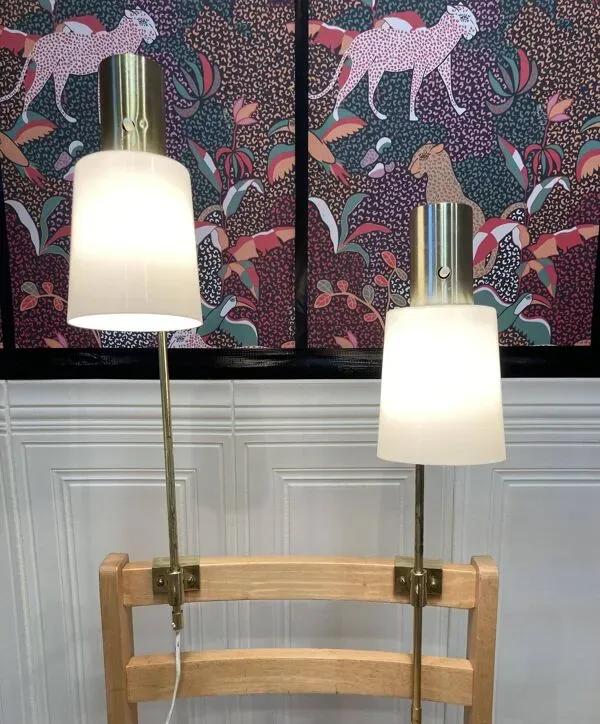 Illustration numéro 3 du produit Paire de grandes lampes modulables industrielles 1950.